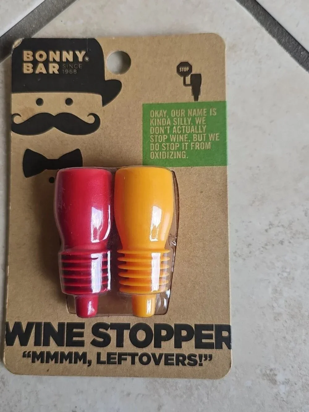 Bony Bar Silicone Wine Stoppers -2 Pack